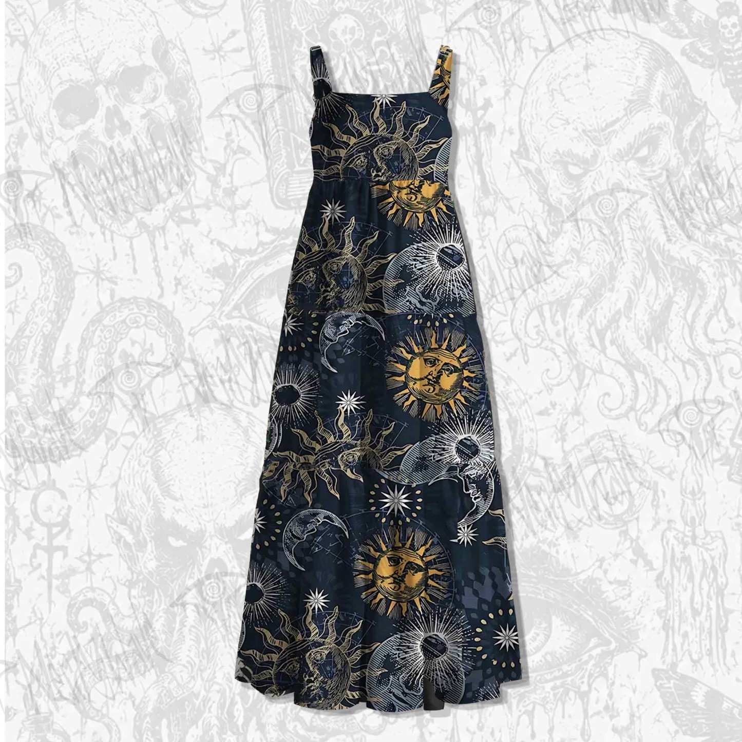 Astrology Spaghetti Strap Long Dress