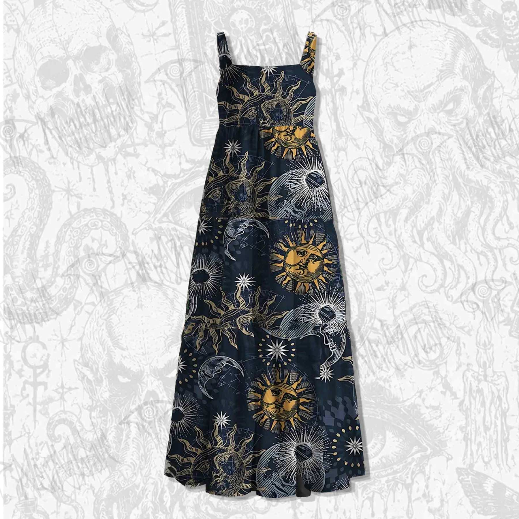 Astrology Spaghetti Strap Long Dress