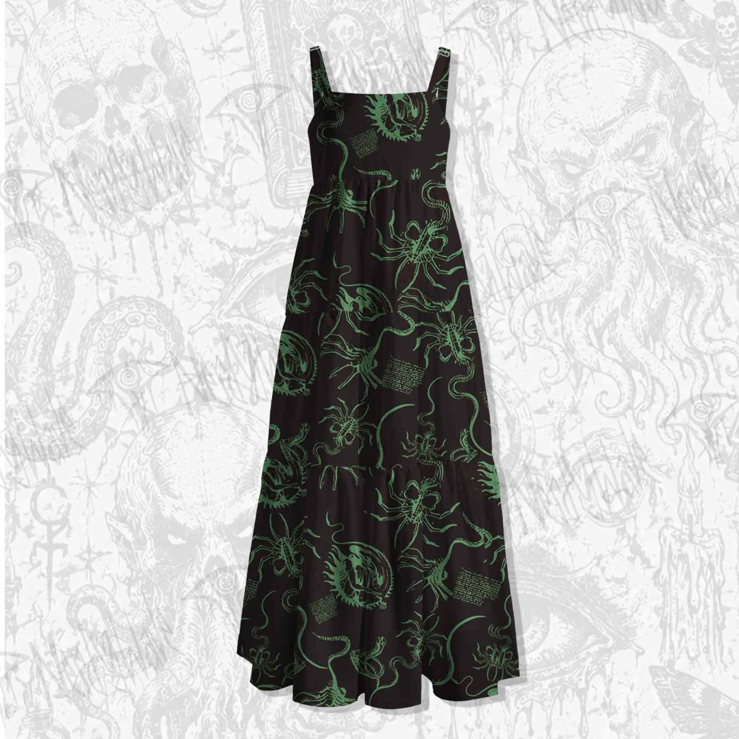 Alien Delivery Guy Spaghetti Strap Long Dress