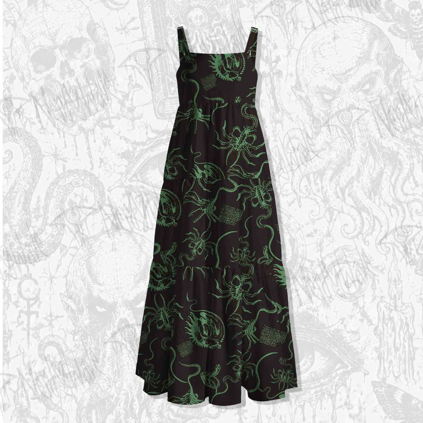 Alien Delivery Guy Spaghetti Strap Long Dress