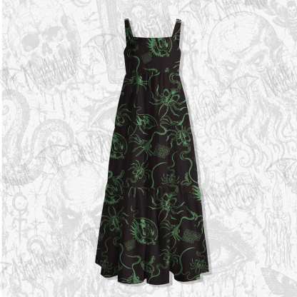 Alien Delivery Guy Spaghetti Strap Long Dress