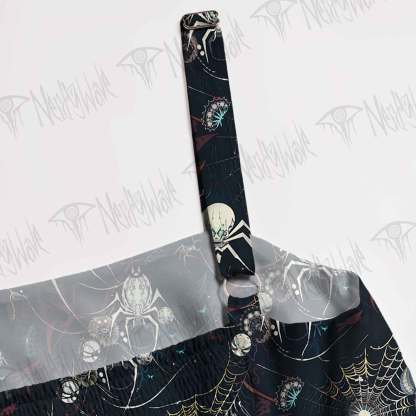 Shadowy Spiders Spaghetti Strap Long Dress
