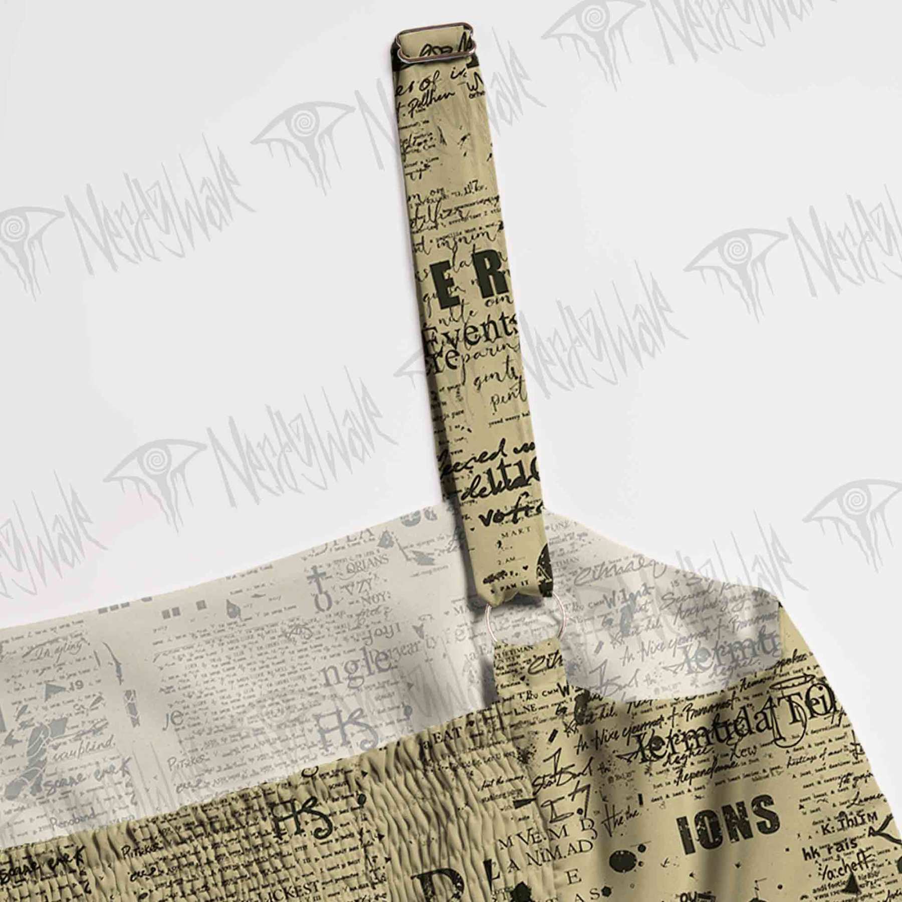 Alien Newspaper Spaghetti Strap Long Dress