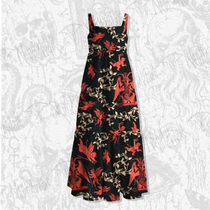 Devil Spaghetti Strap Long Dress