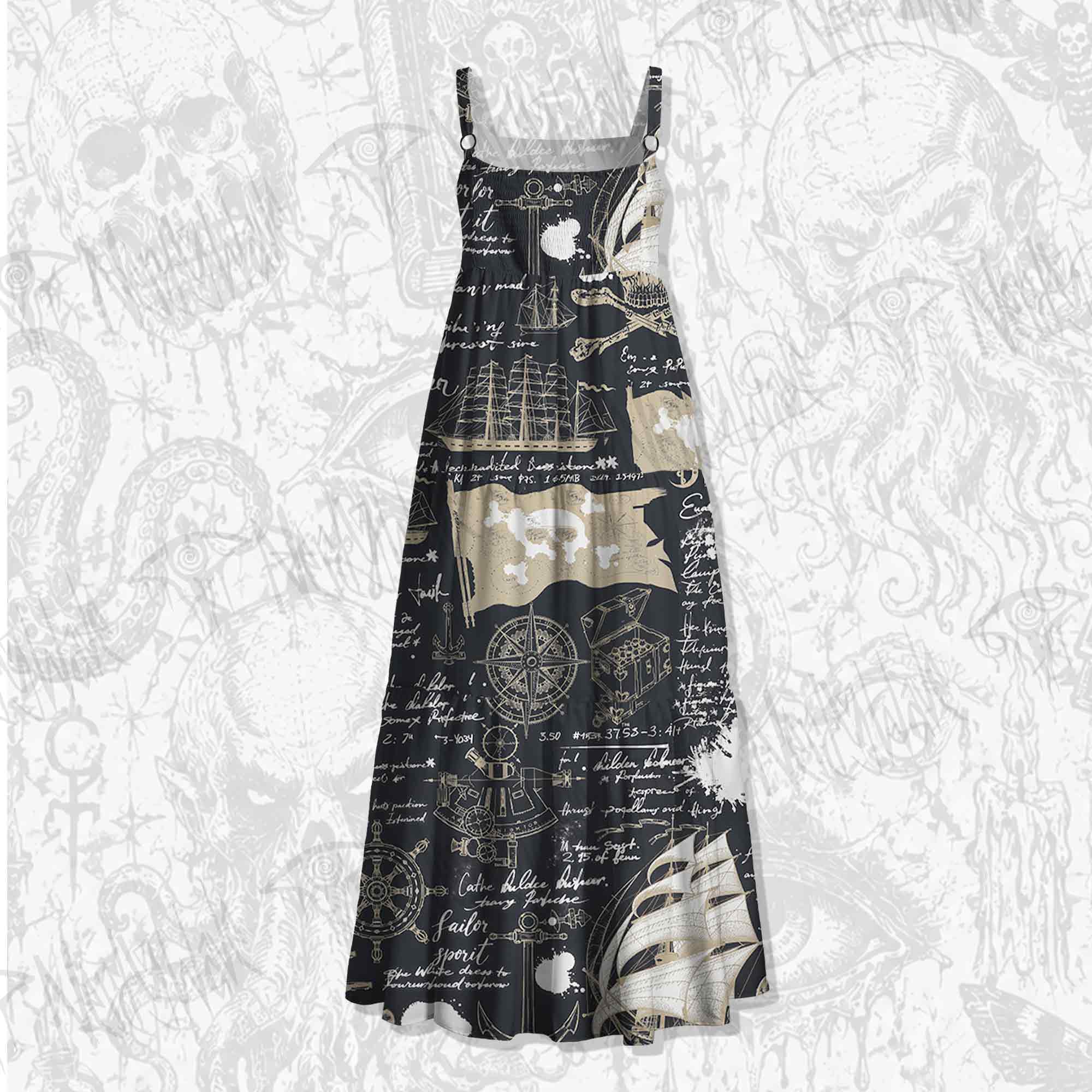 Pirate Spaghetti Strap Long Dress