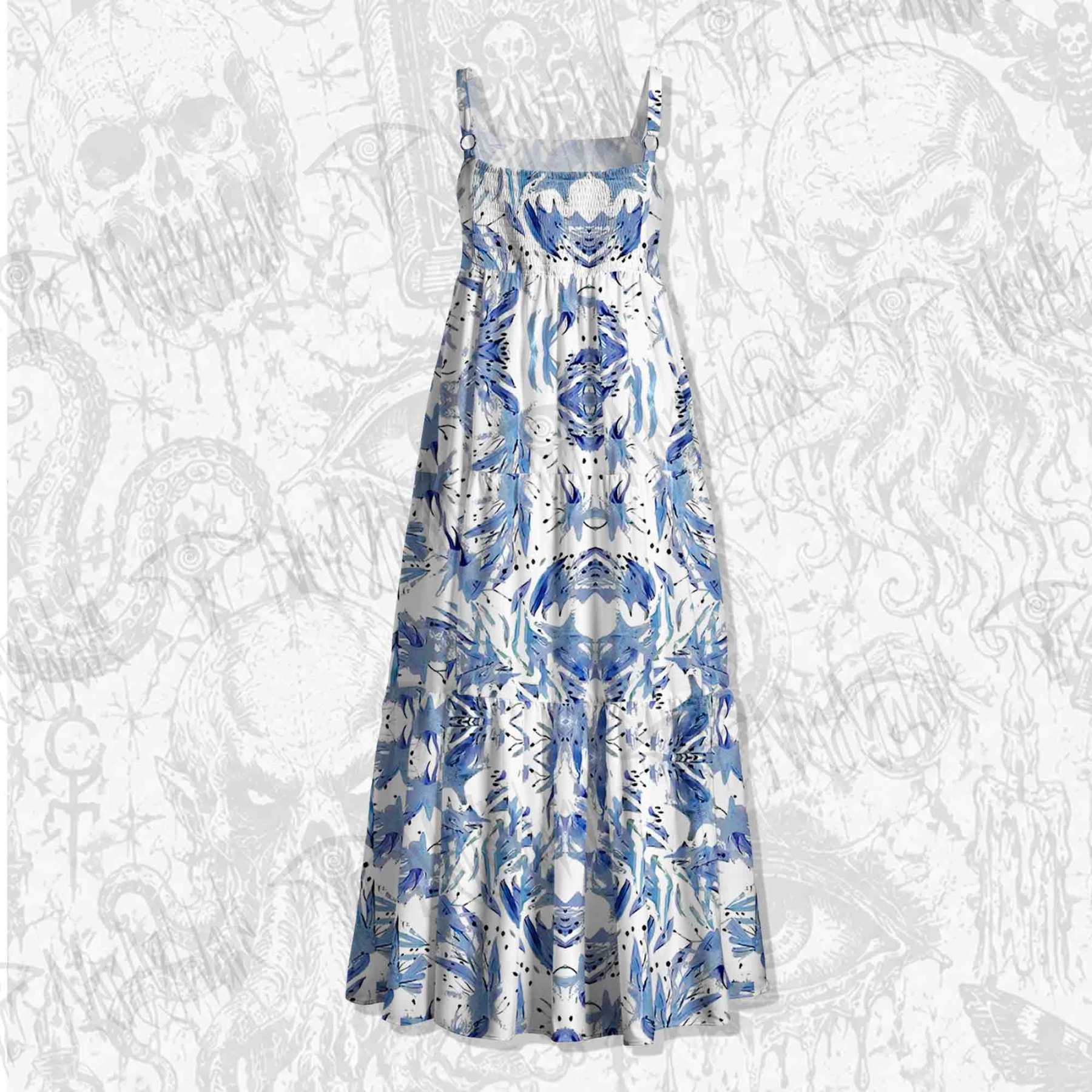 Exotic Plants Strap Long Dress