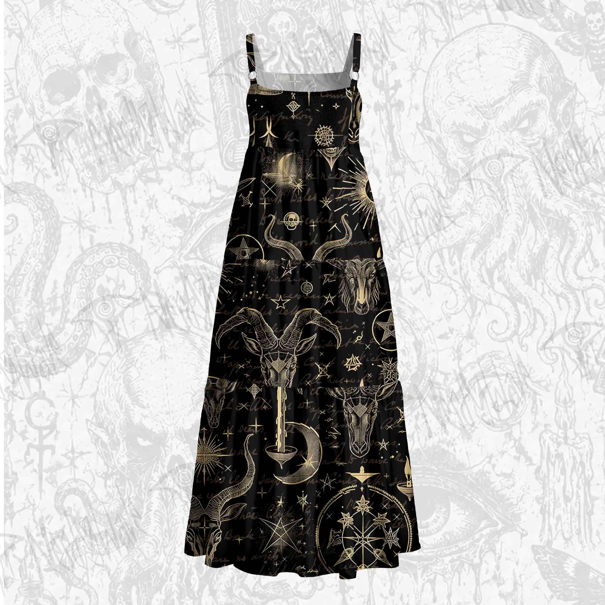 Baphomet Wide Straps Maxi Dress