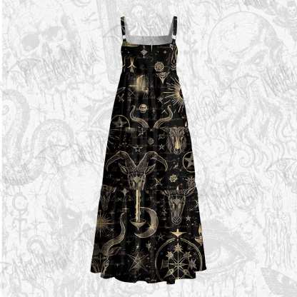 Baphomet Wide Straps Maxi Dress
