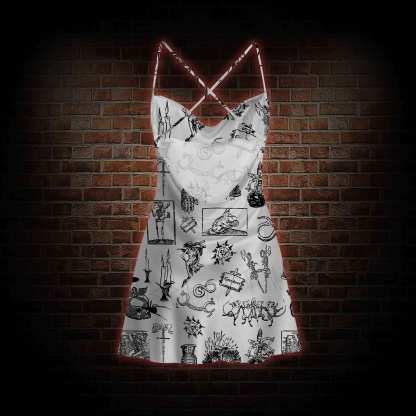 Weird Middle Ages Cowl Neck Slip Dress