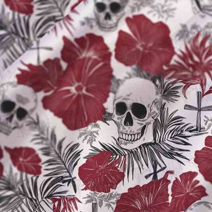 Poppy and Skull Cowl Neck Slip Dress