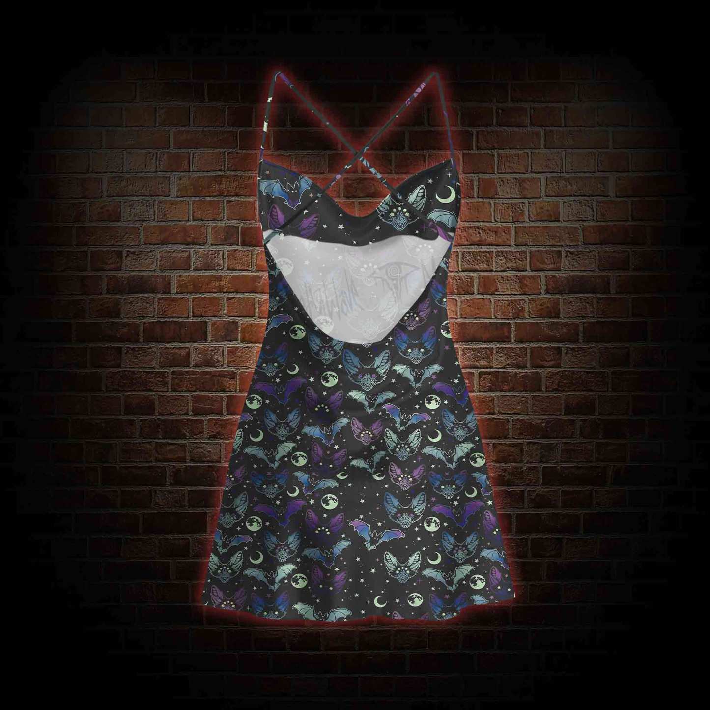 Bats Cowl Neck Slip Dress