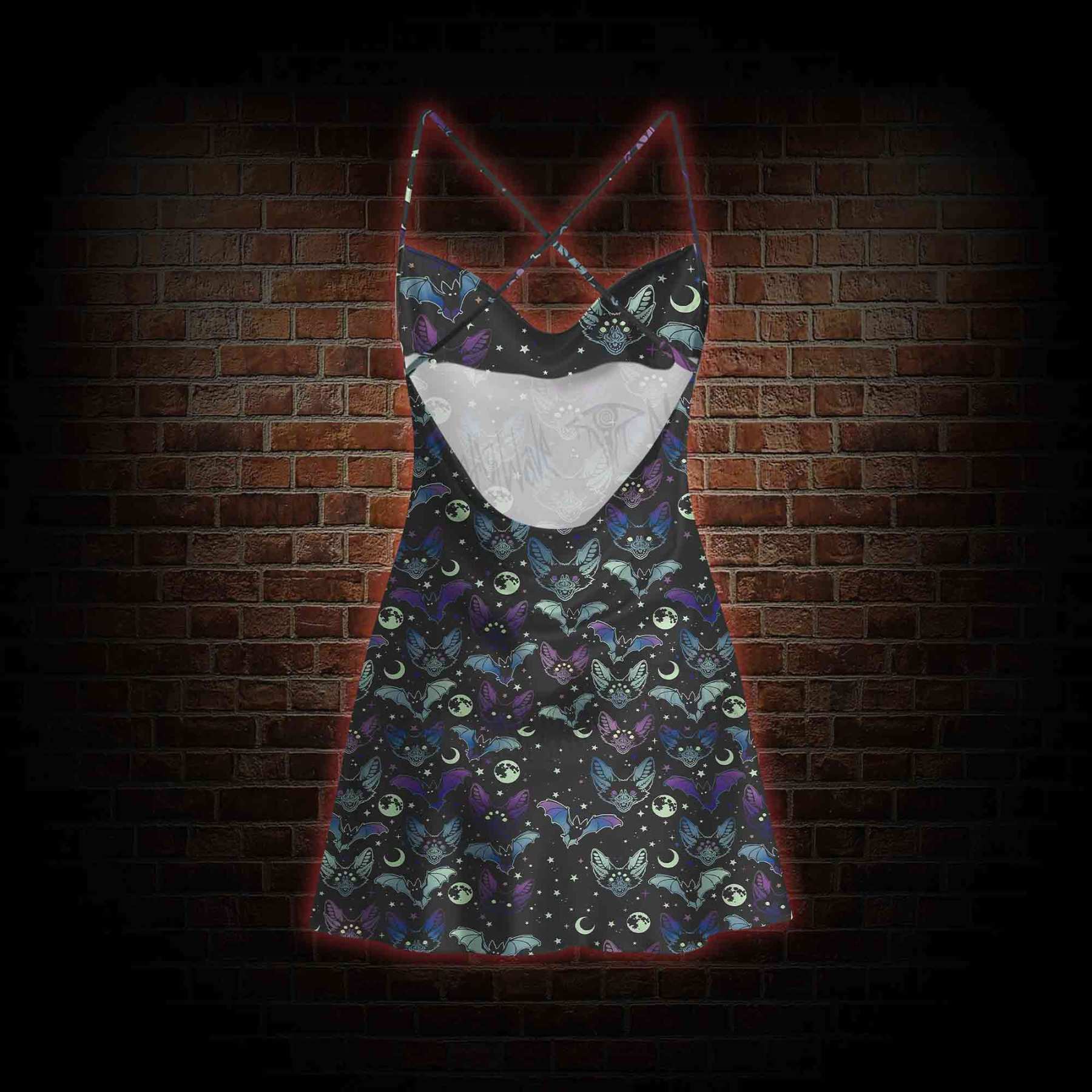 Bats Cowl Neck Slip Dress