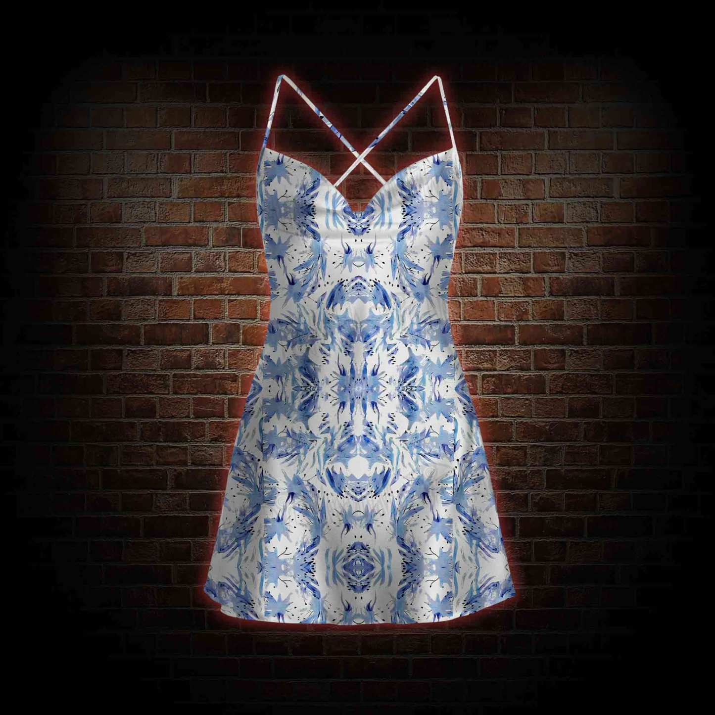 Exotic Plants Cowl Neck Slip Dress