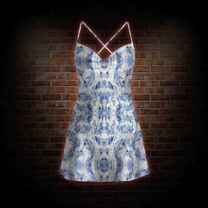 Exotic Plants Cowl Neck Slip Dress