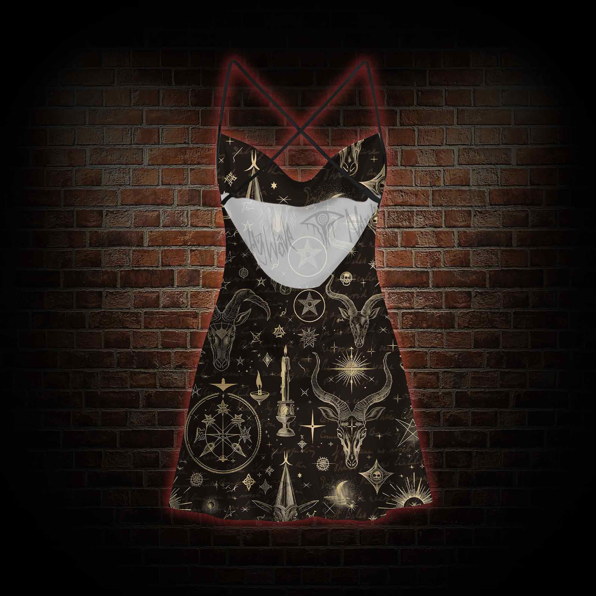 Baphomet Cowl Neck Slip Dress