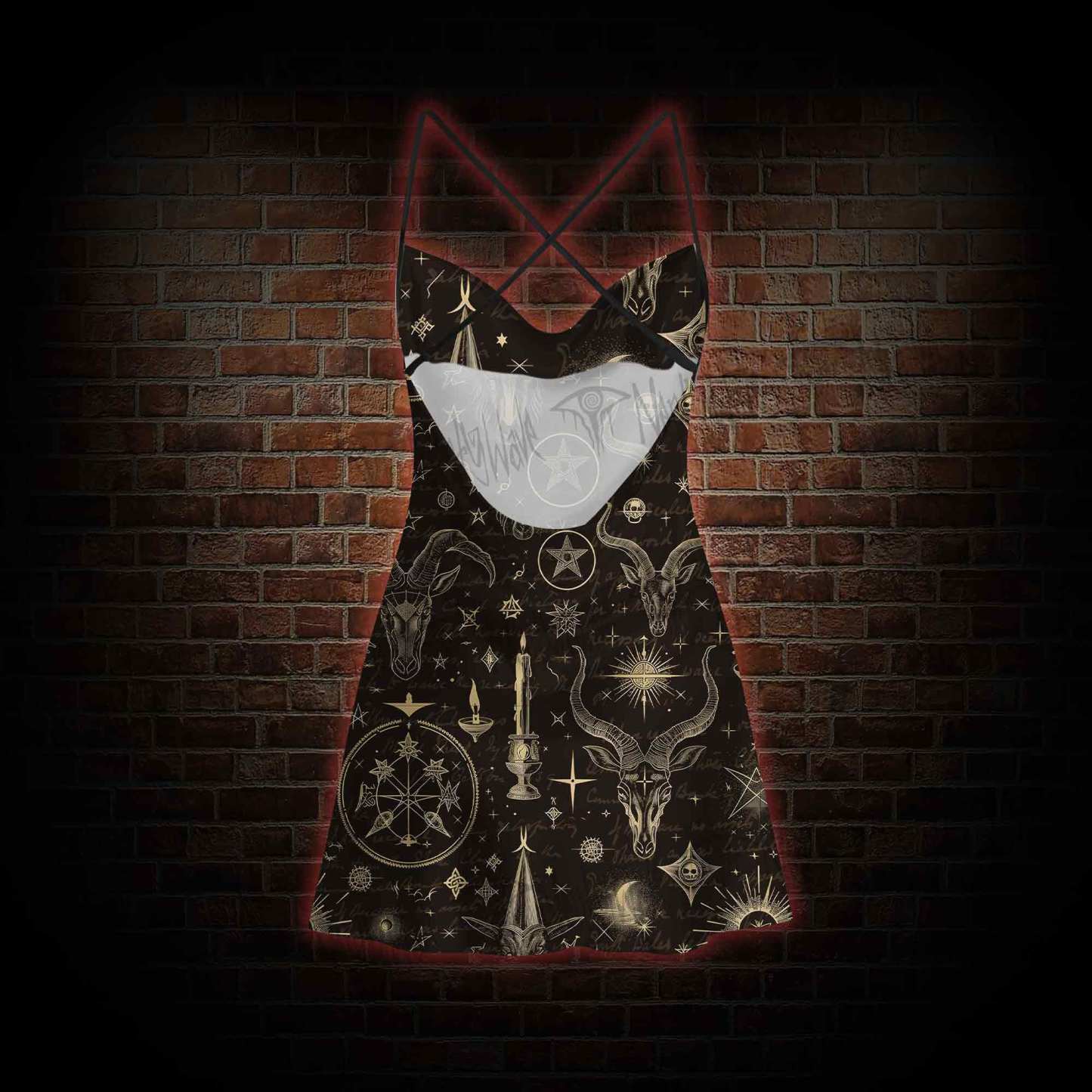 Baphomet Cowl Neck Slip Dress