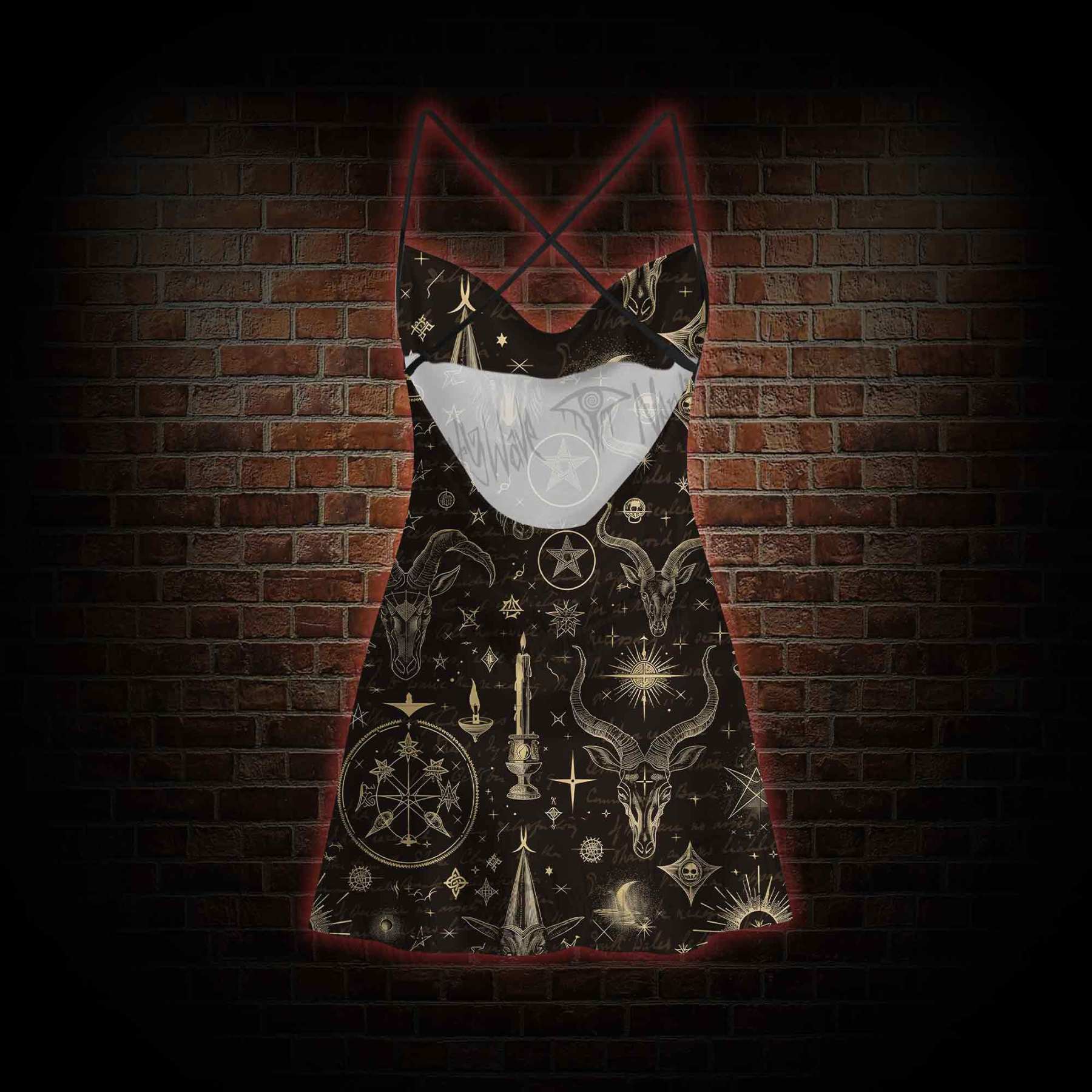 Baphomet Cowl Neck Slip Dress