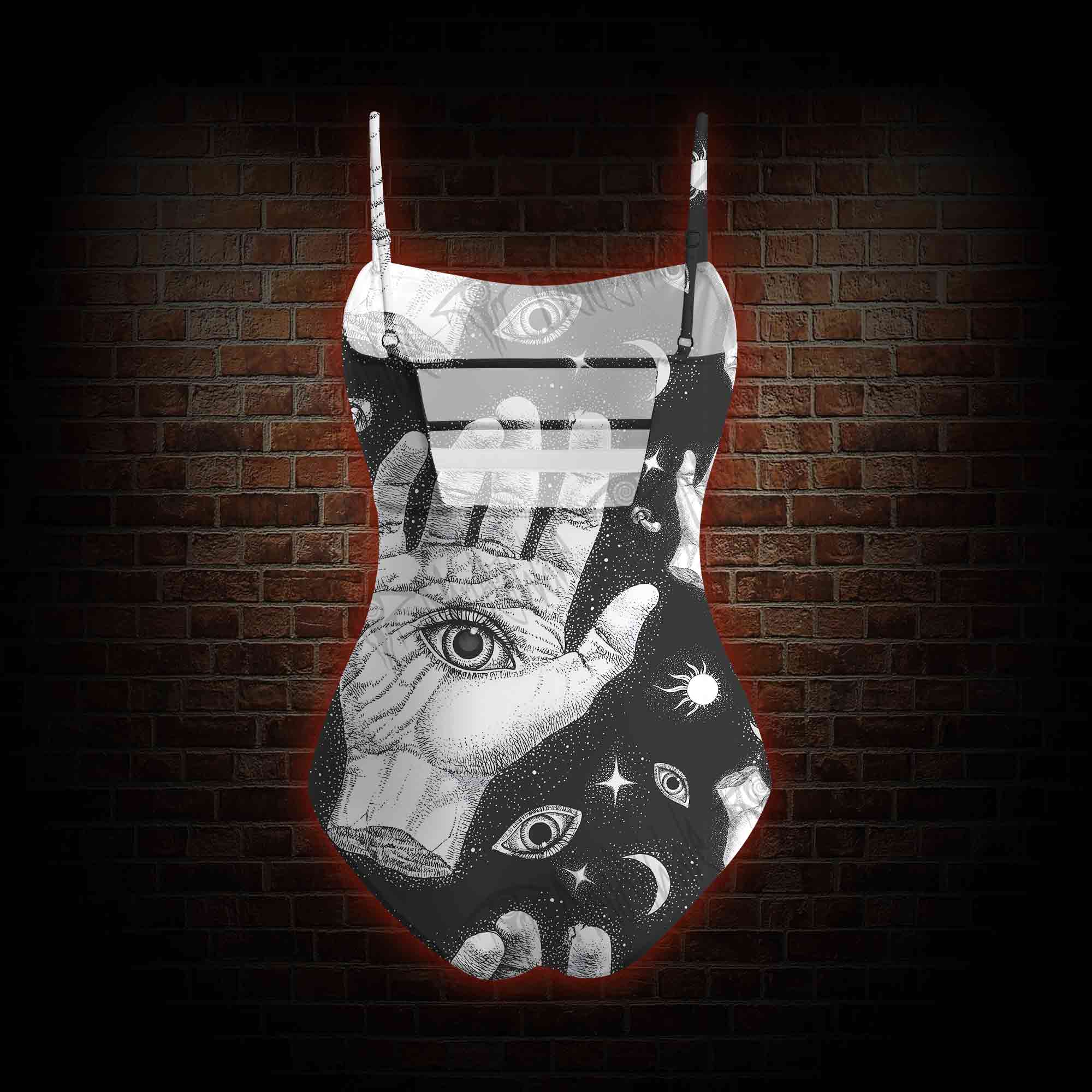 Mysterious Outer Space Slim-Strap Swimsuit