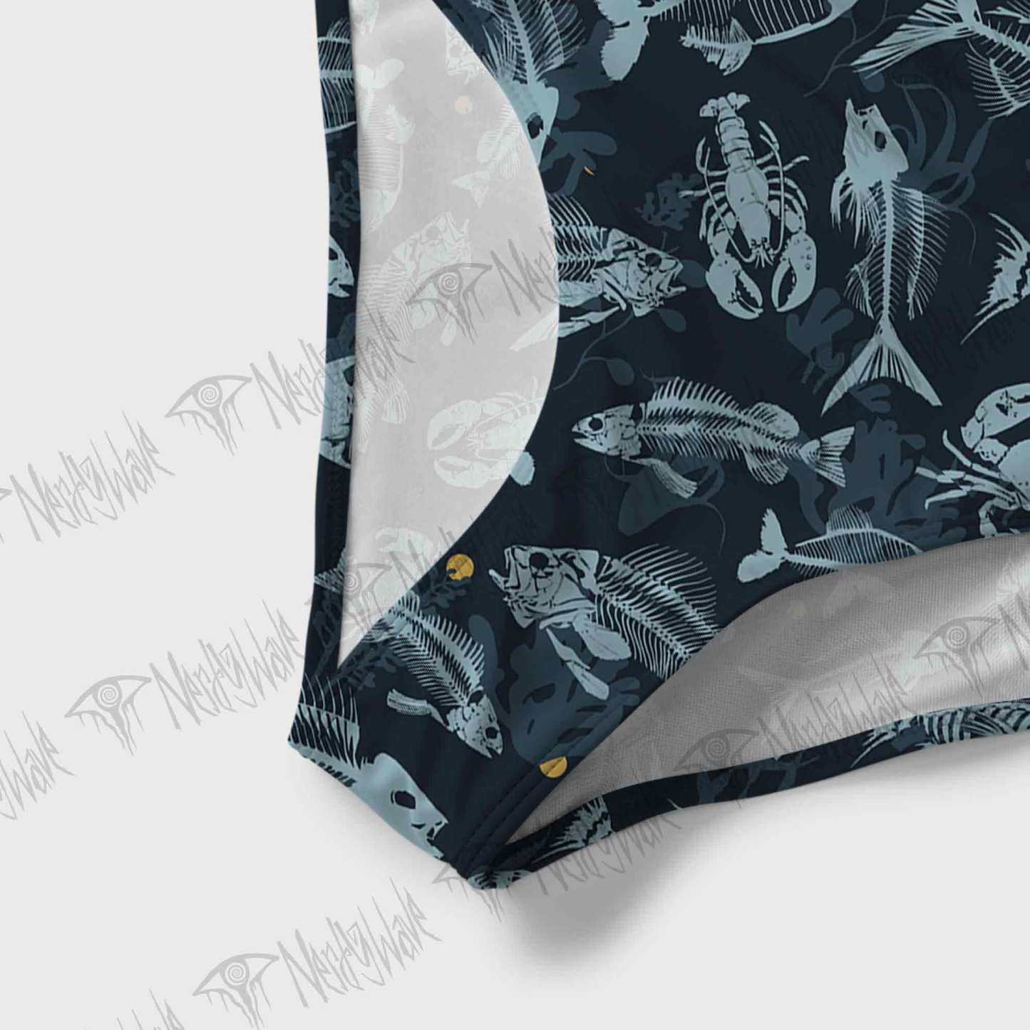 Fish Bones Slim-Strap Swimsuit