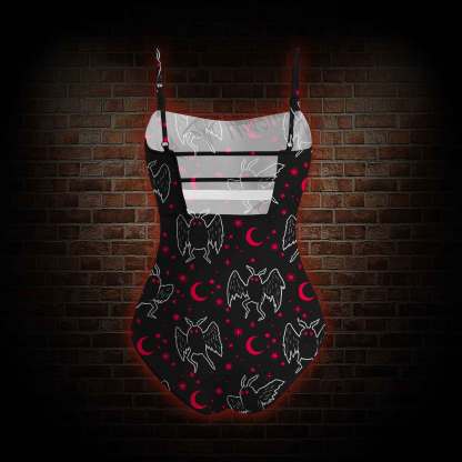 Mothman Night Slim-Strap Swimsuit