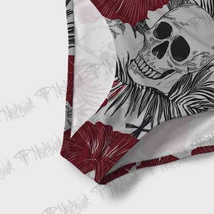 Poppy and Skull Slim-Strap Swimsuit
