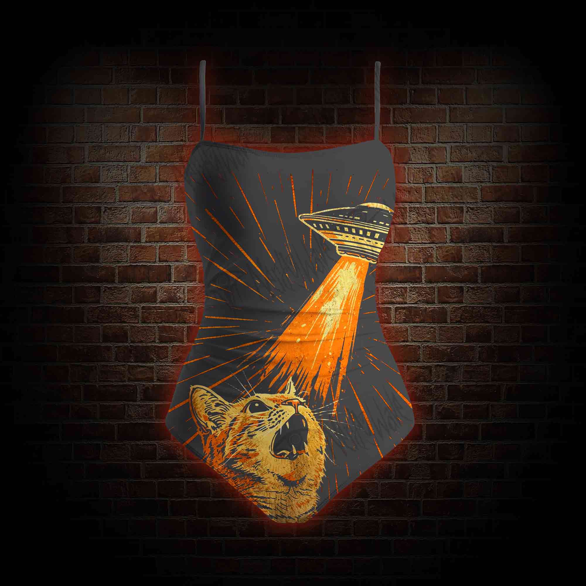 UFO Cats Slim-Strap Swimsuit