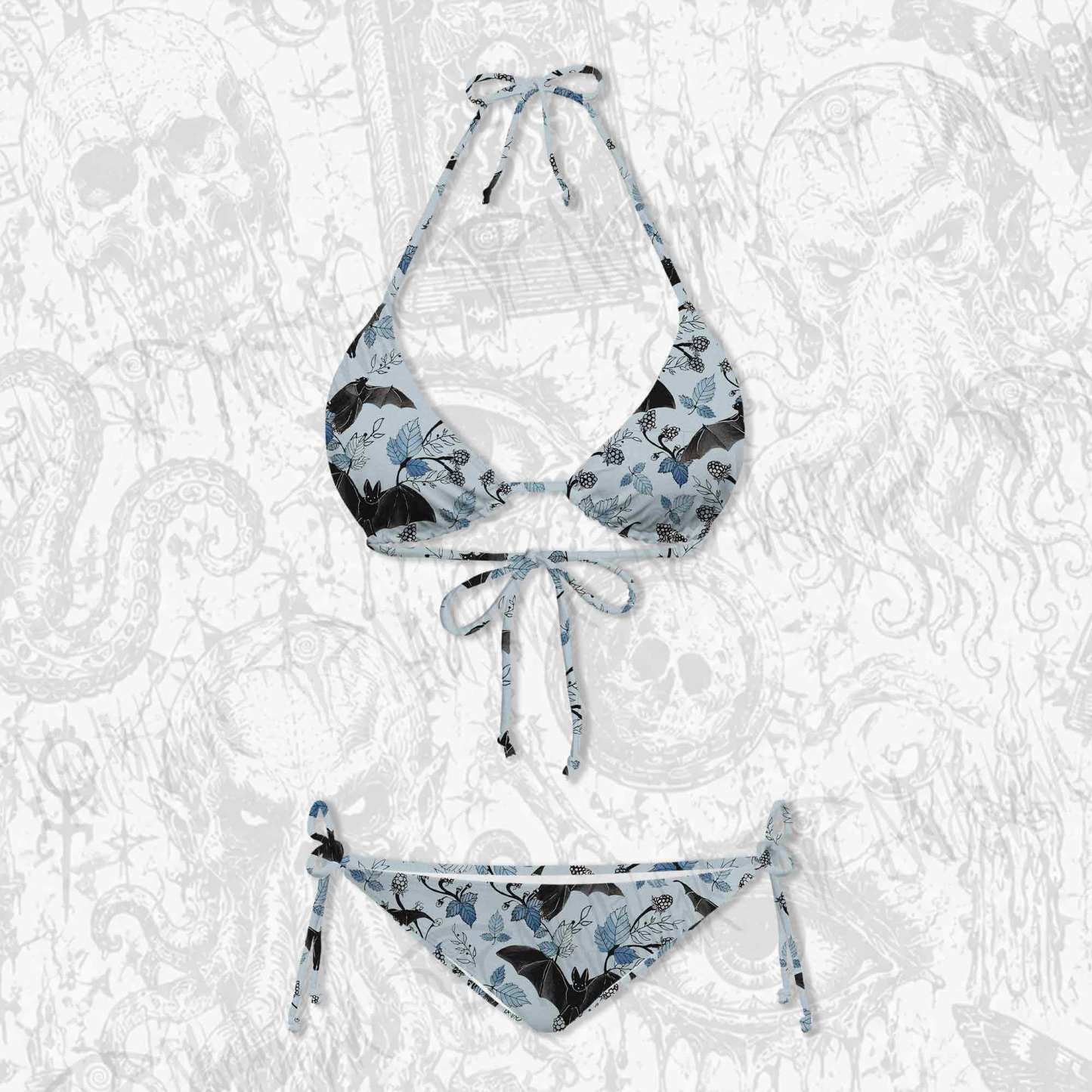 Flying Bats Women's Adjustable Tie-Strap Bikini
