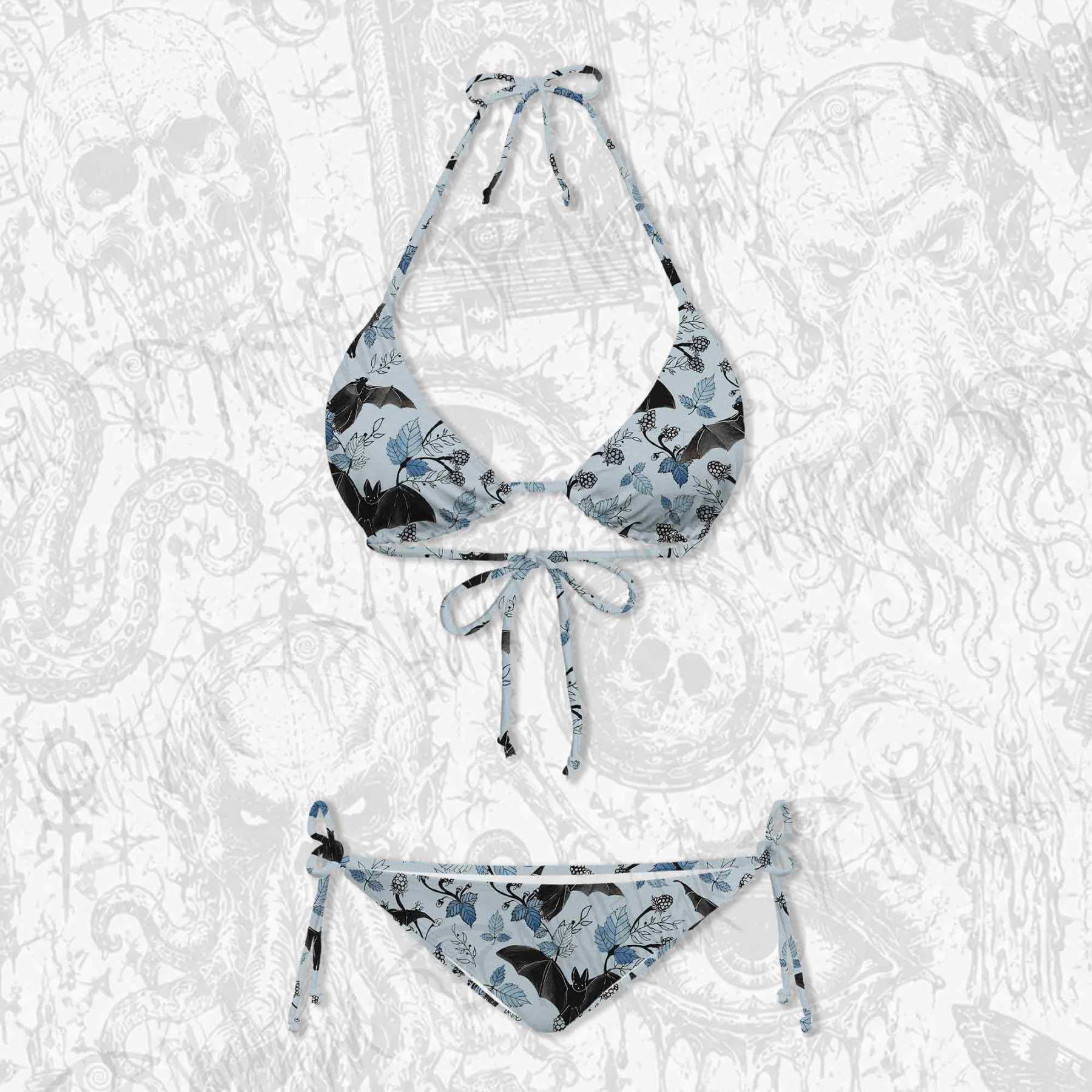 Flying Bats Women's Adjustable Tie-Strap Bikini