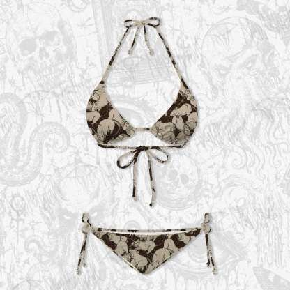 Black Death Women's Adjustable Tie-Strap Bikini