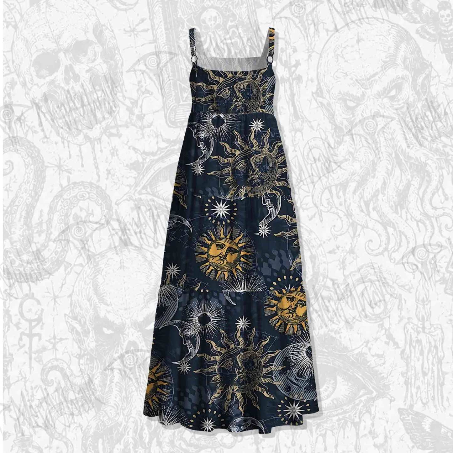 Astrology Spaghetti Strap Long Dress