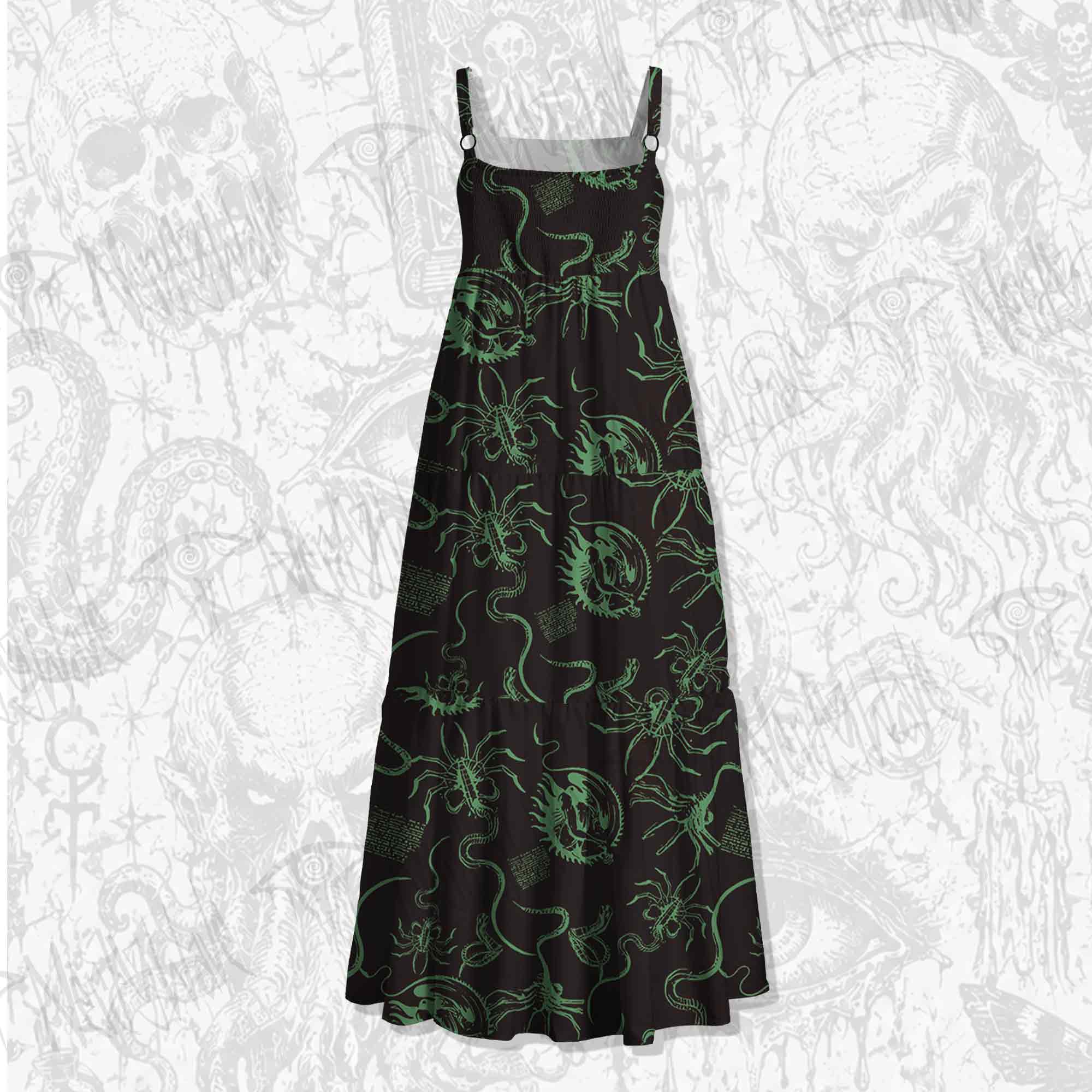 Alien Delivery Guy Spaghetti Strap Long Dress