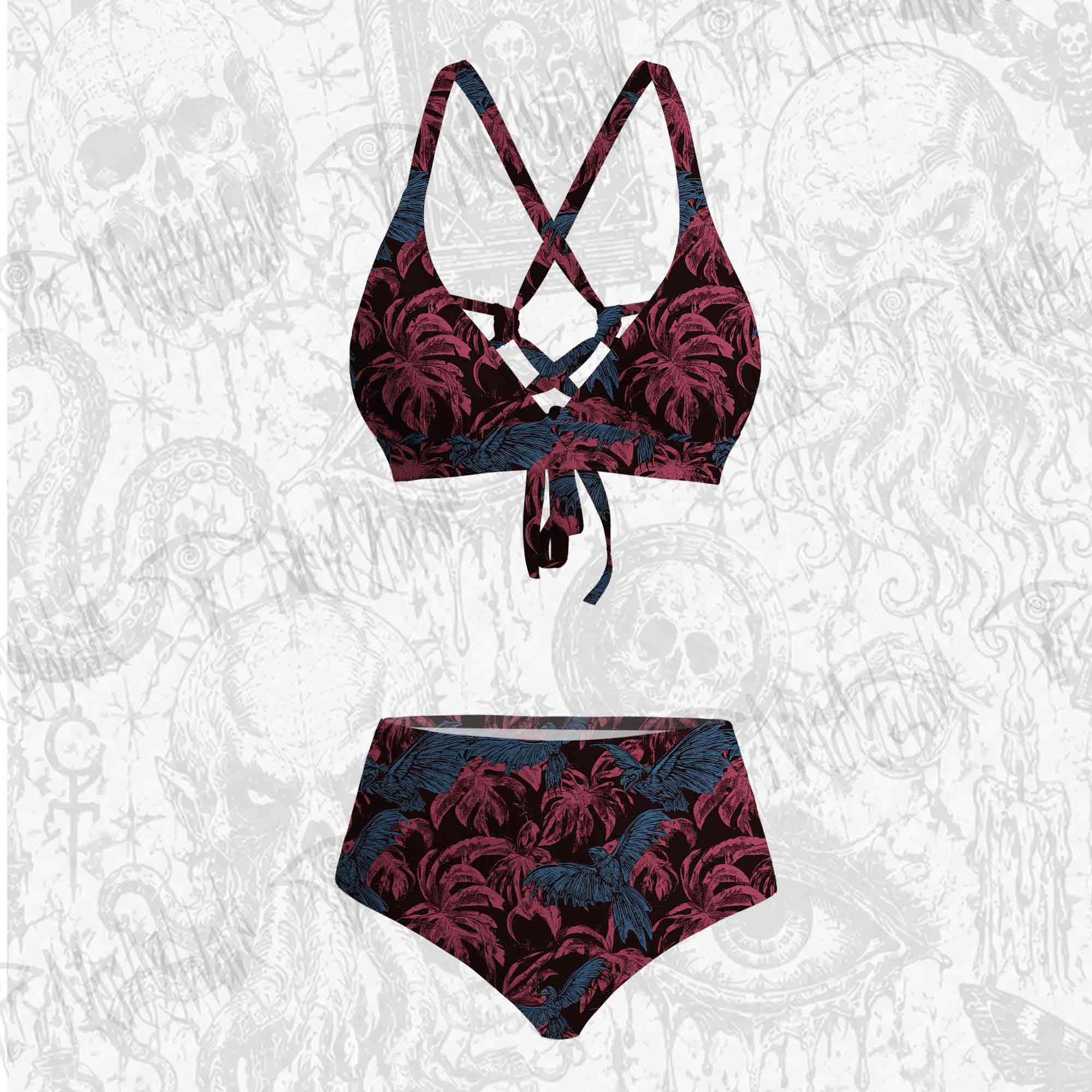Crows Fly among the Palm Trees Bikini Set