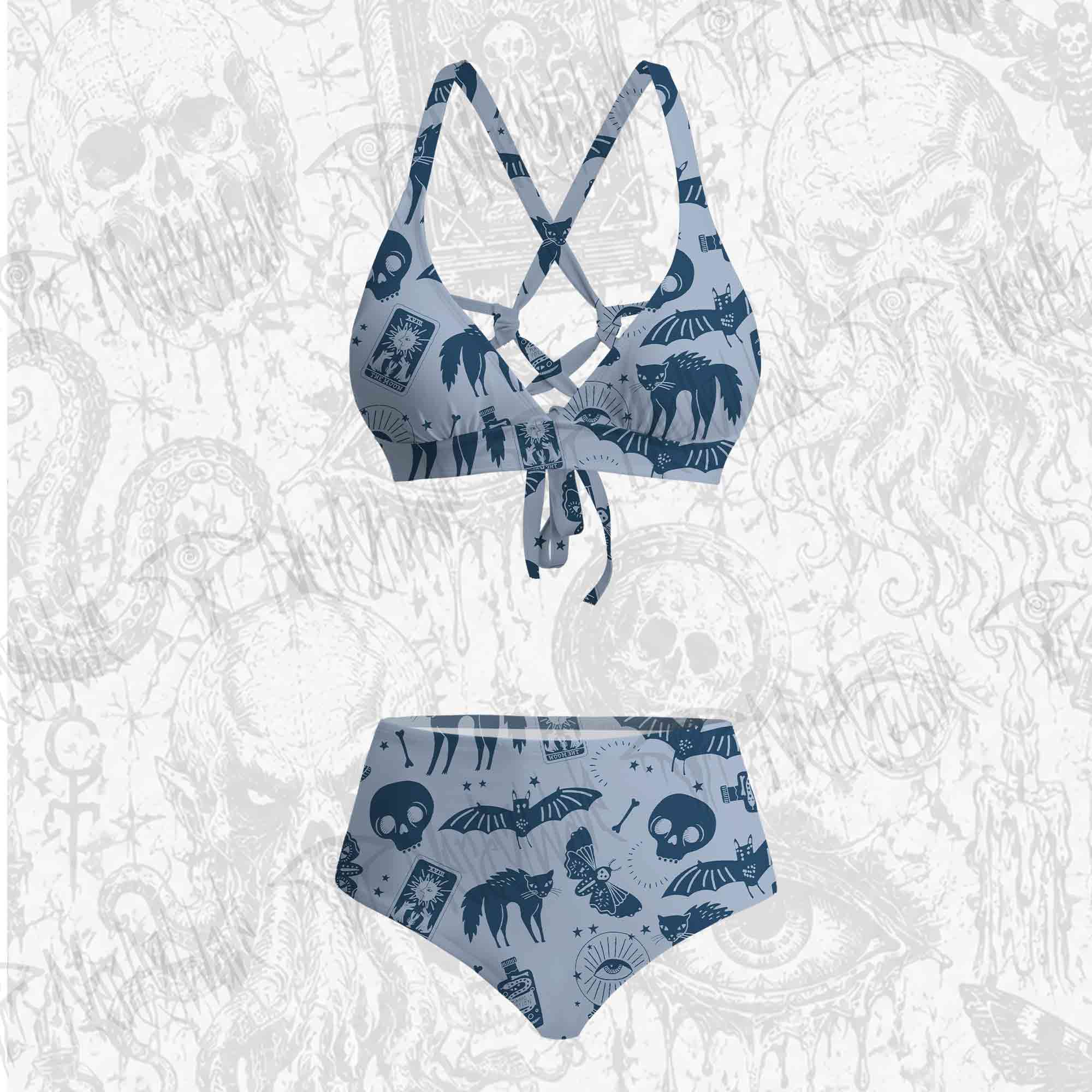 Mysterious Cats and Bats Bikini Set