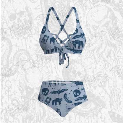 Mysterious Cats and Bats Bikini Set