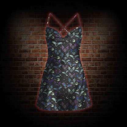 Bats Cowl Neck Slip Dress