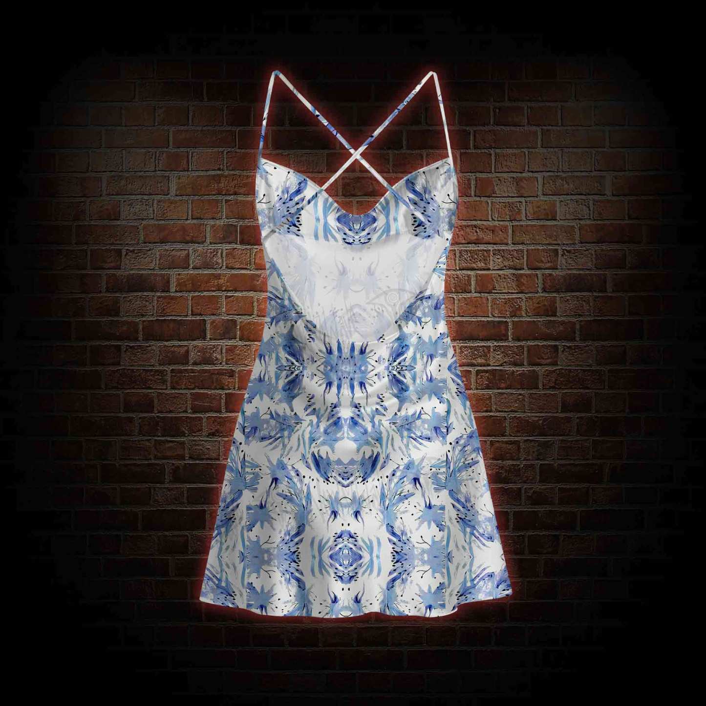 Exotic Plants Cowl Neck Slip Dress