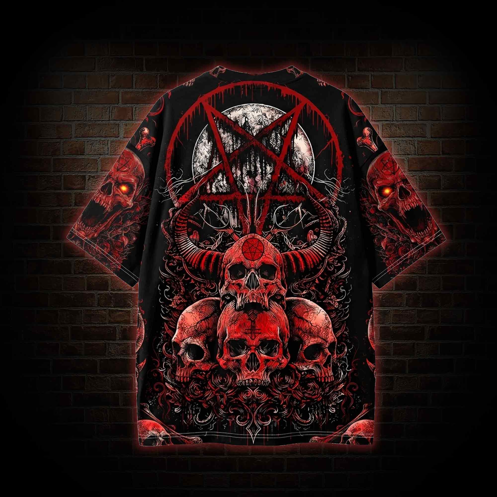 Satanic Vintage Graphic T-shirt