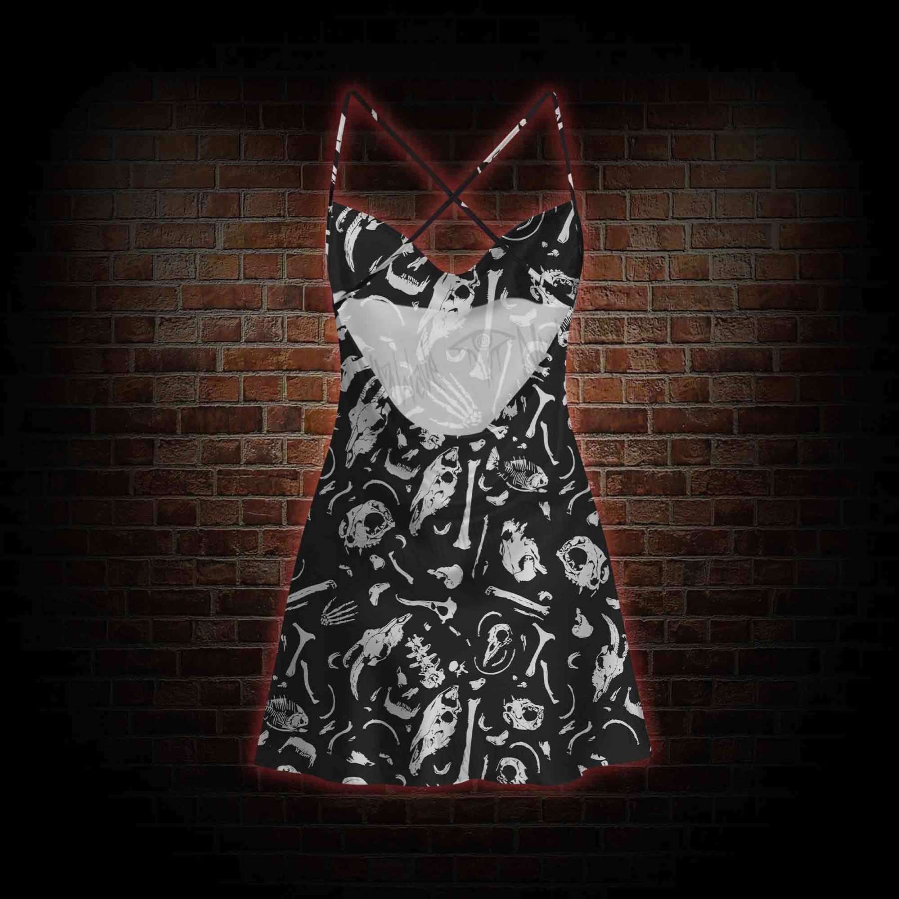 Dinosaur Fossils Cowl Neck Slip Dress