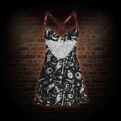 Dinosaur Fossils Cowl Neck Slip Dress