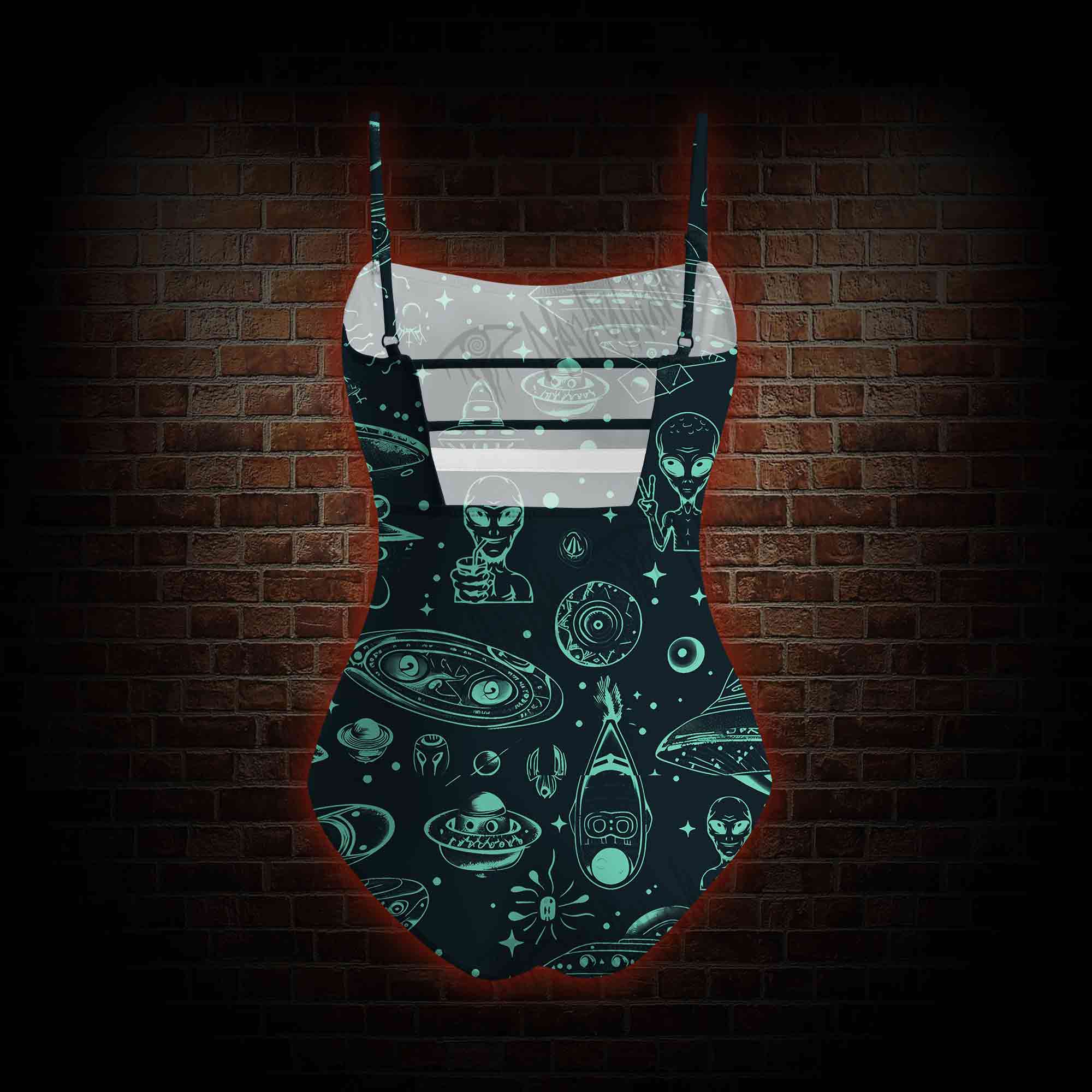 Outer Space Slim-Strap Swimsuit