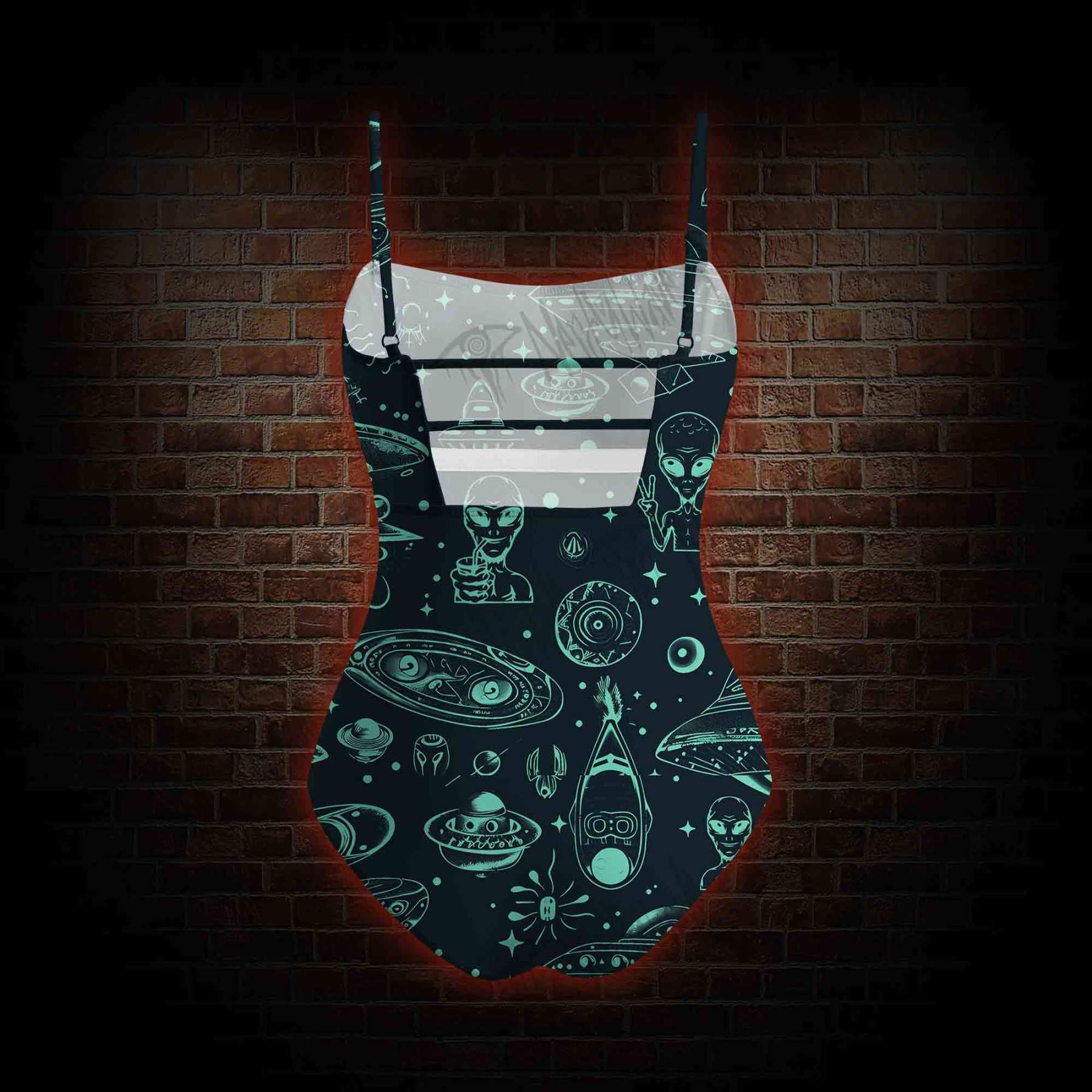 Outer Space Slim-Strap Swimsuit