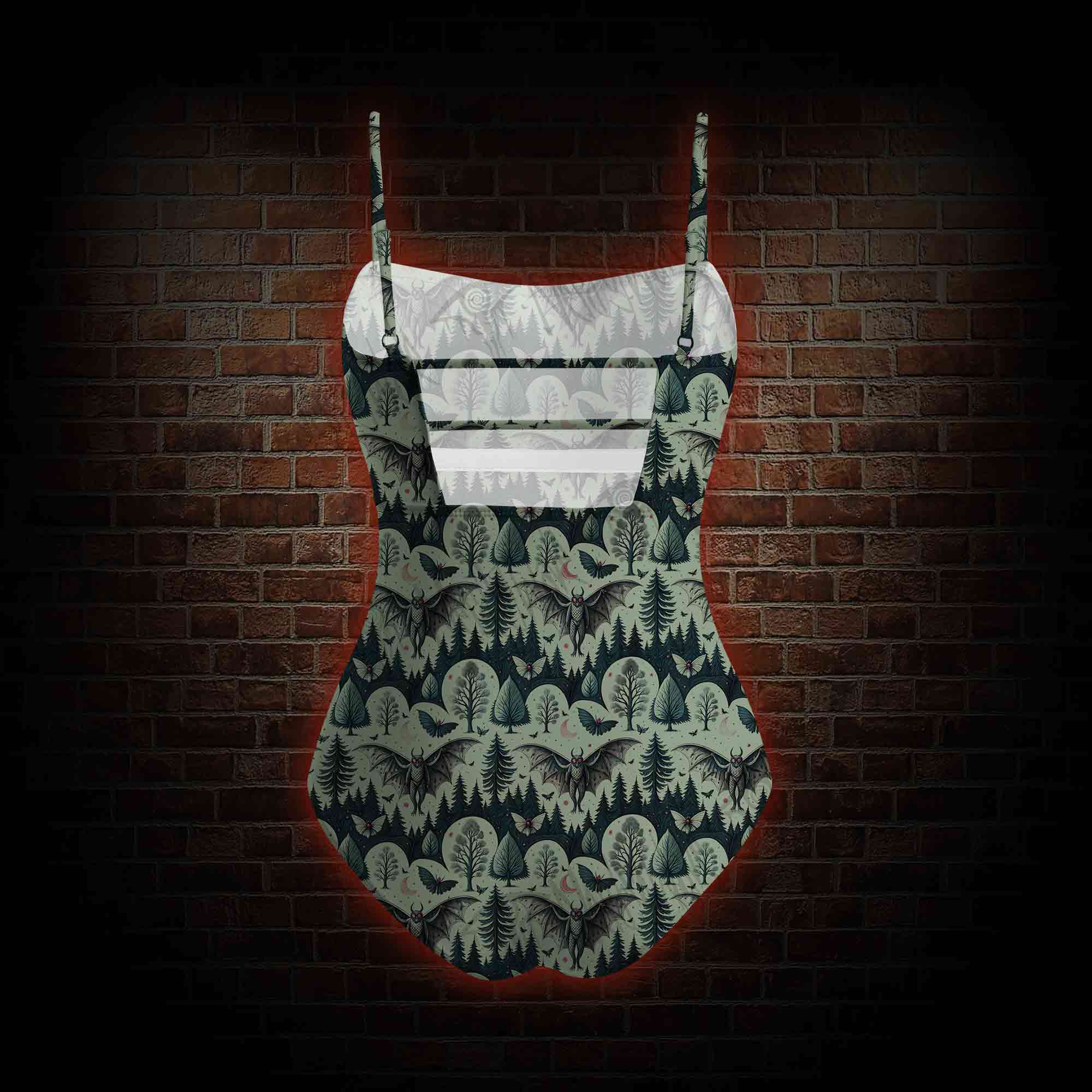 Home of the Mothman Slim-Strap Swimsuit