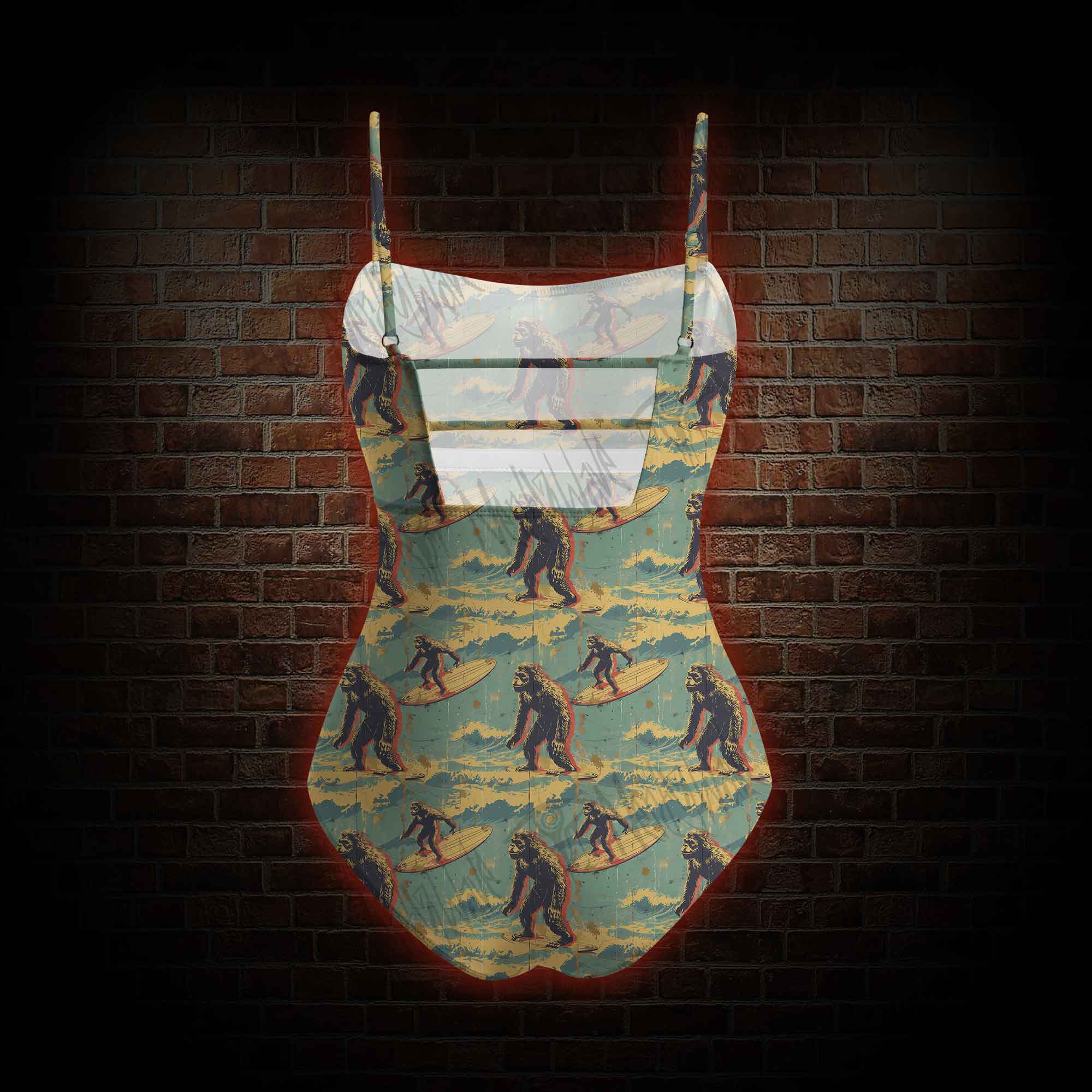 Bigfoot Surfing Slim-Strap Swimsuit