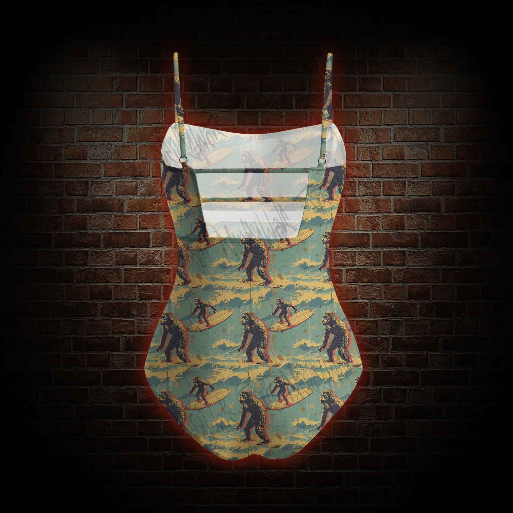 Bigfoot Surfing Slim-Strap Swimsuit