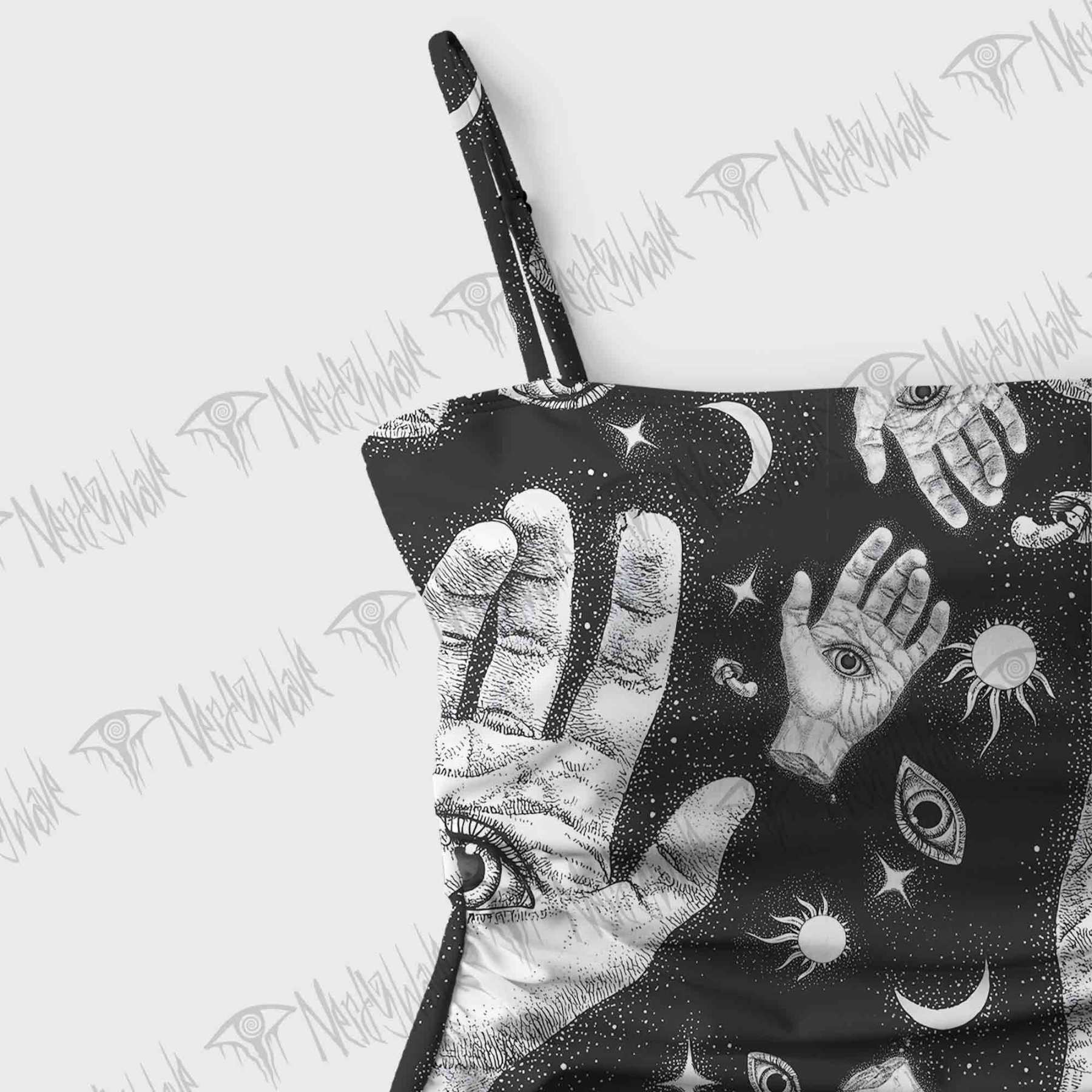 Mysterious Outer Space Slim-Strap Swimsuit