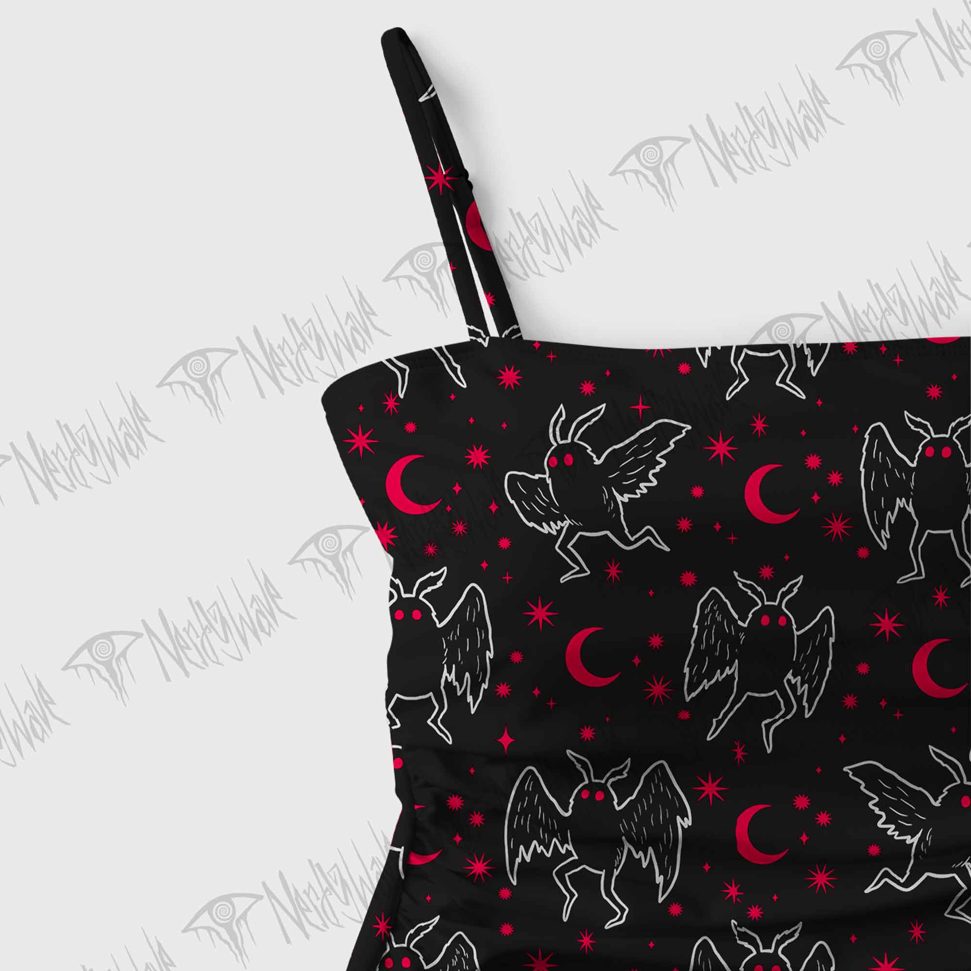 Mothman Night Slim-Strap Swimsuit