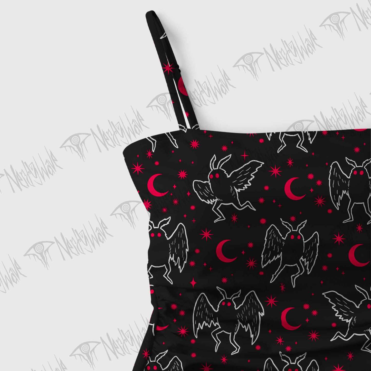 Mothman Night Slim-Strap Swimsuit