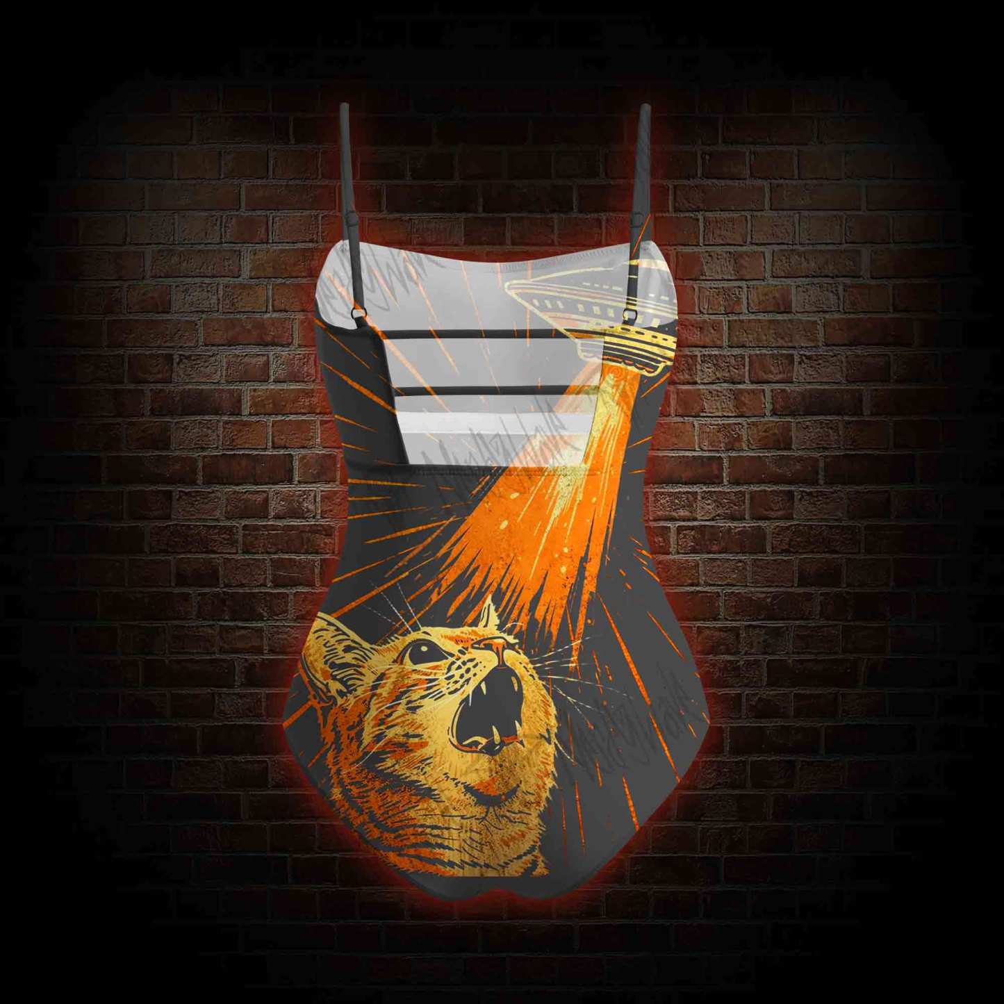 UFO Cats Slim-Strap Swimsuit