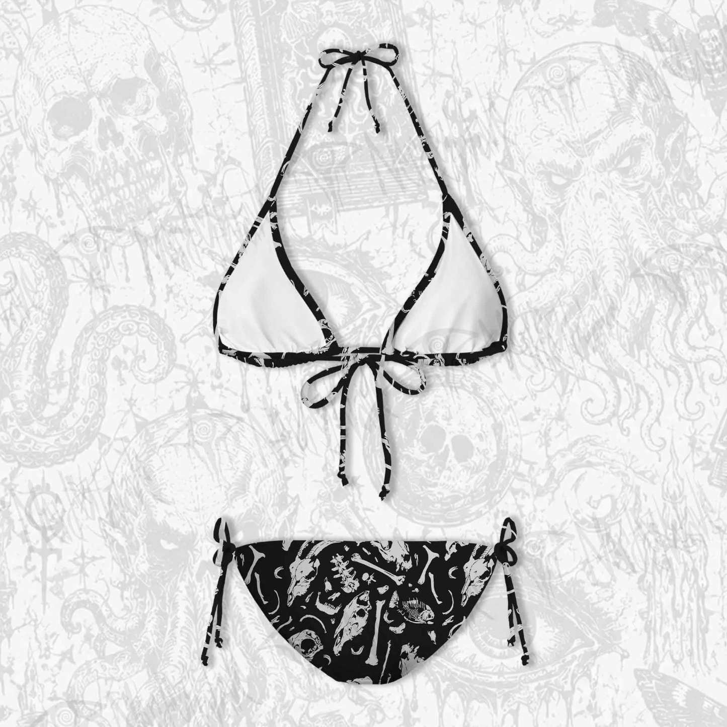 Dinosaur Fossils Women's Adjustable Tie-Strap Bikini