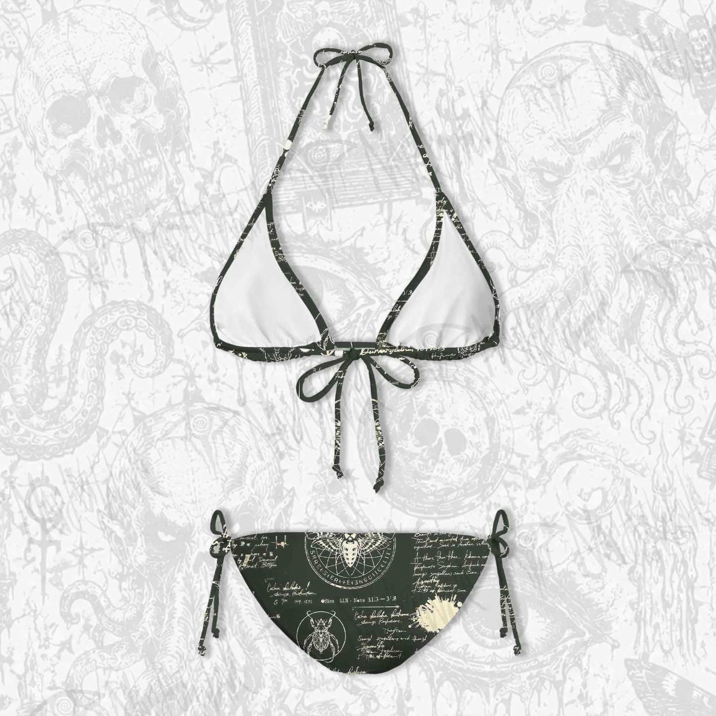Retro Insects Women's Adjustable Tie-Strap Bikini